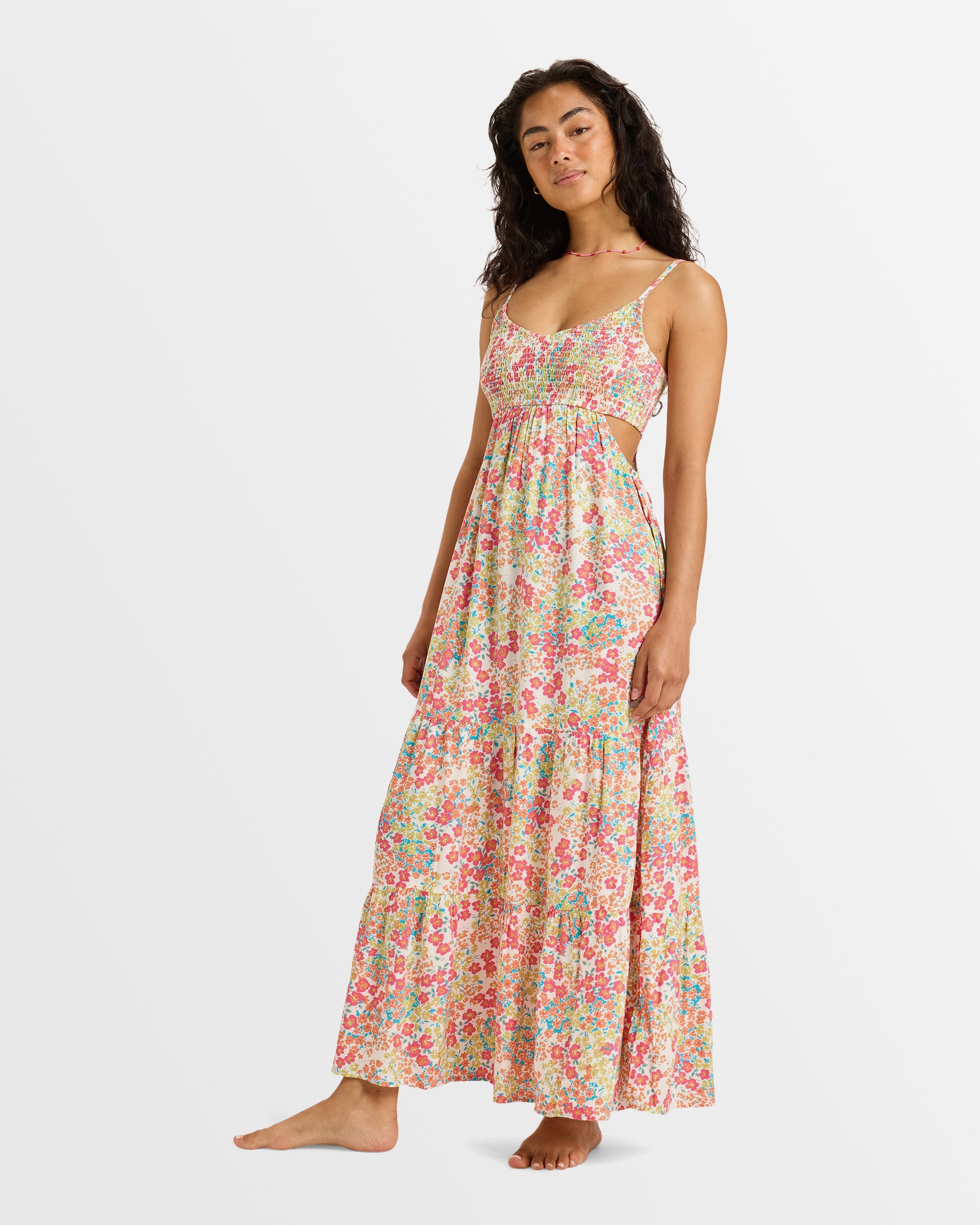 ROXY Womens Hot Tropics Maxi Printed Dress