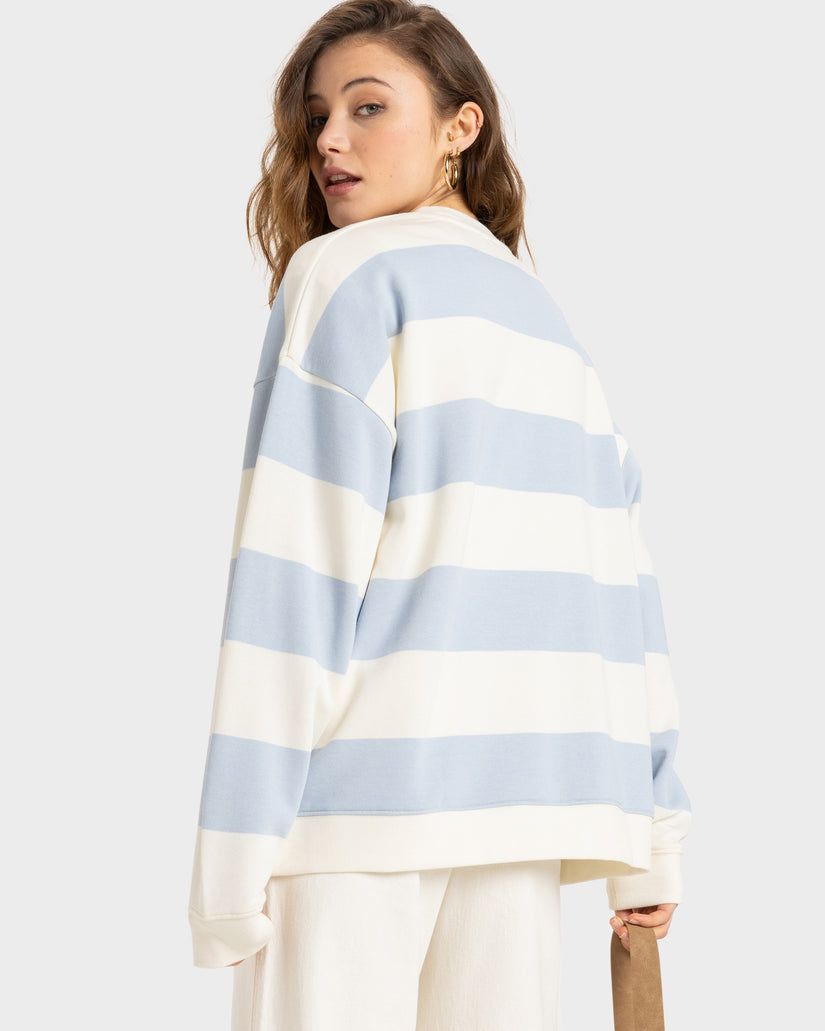 Womens Strictly Stripes Oversizedd Crew Neck