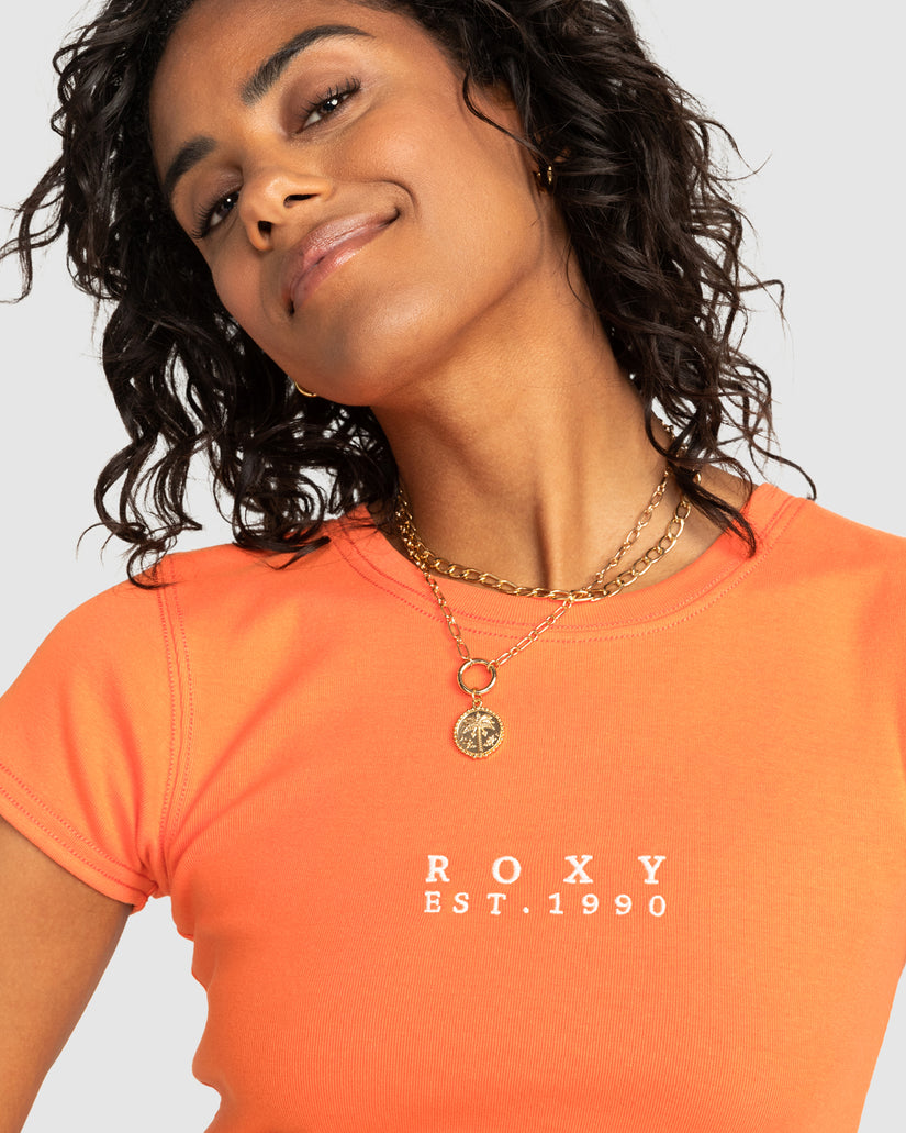 Womens Roxy All Day Short Sleeve Cropped T-Shirt