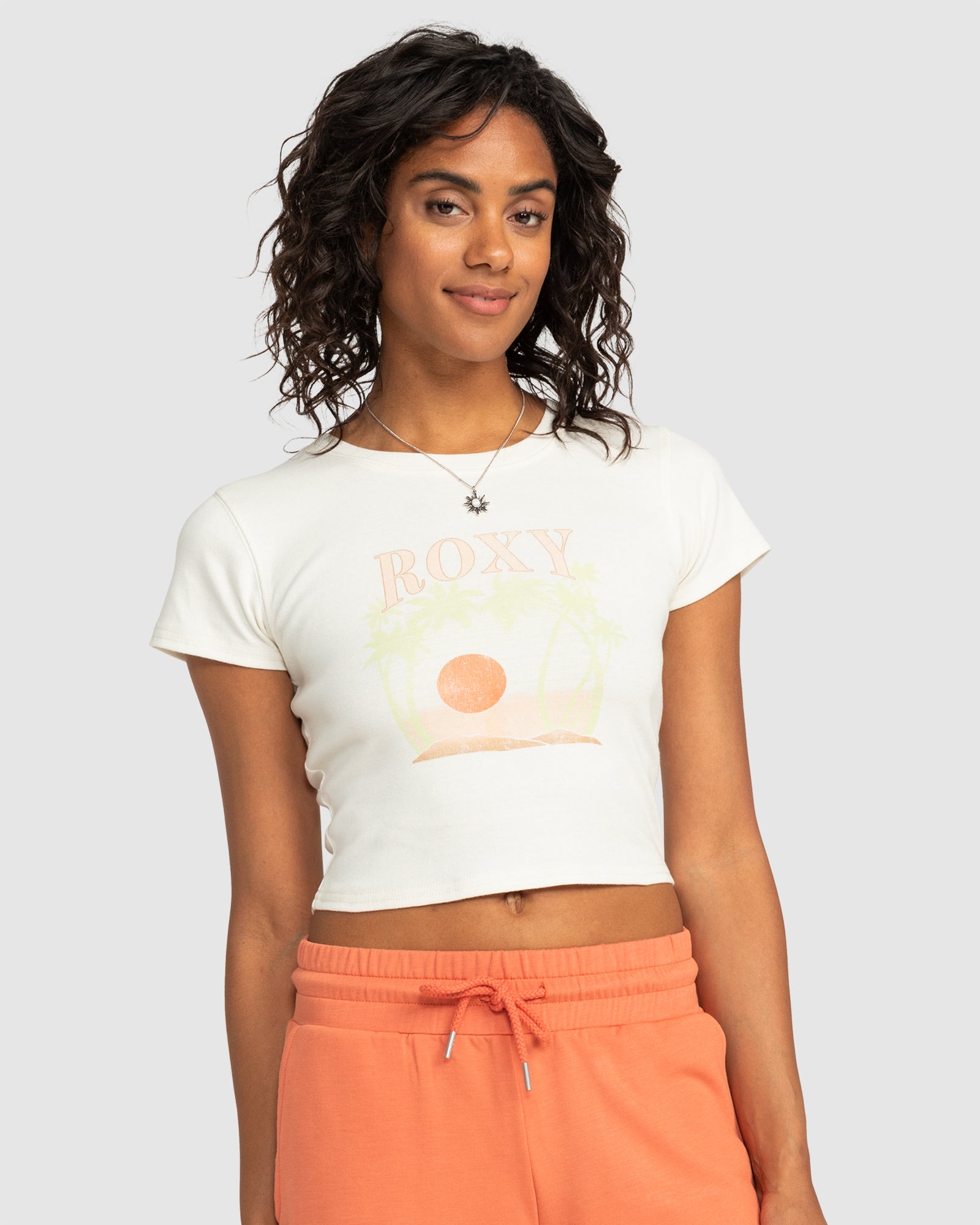 ROXY Womens Roxy All Day Short Sleeve Cropped T-Shirt