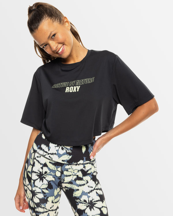 Womens Beach Bound Short Sleeve Cropped T-Shirt