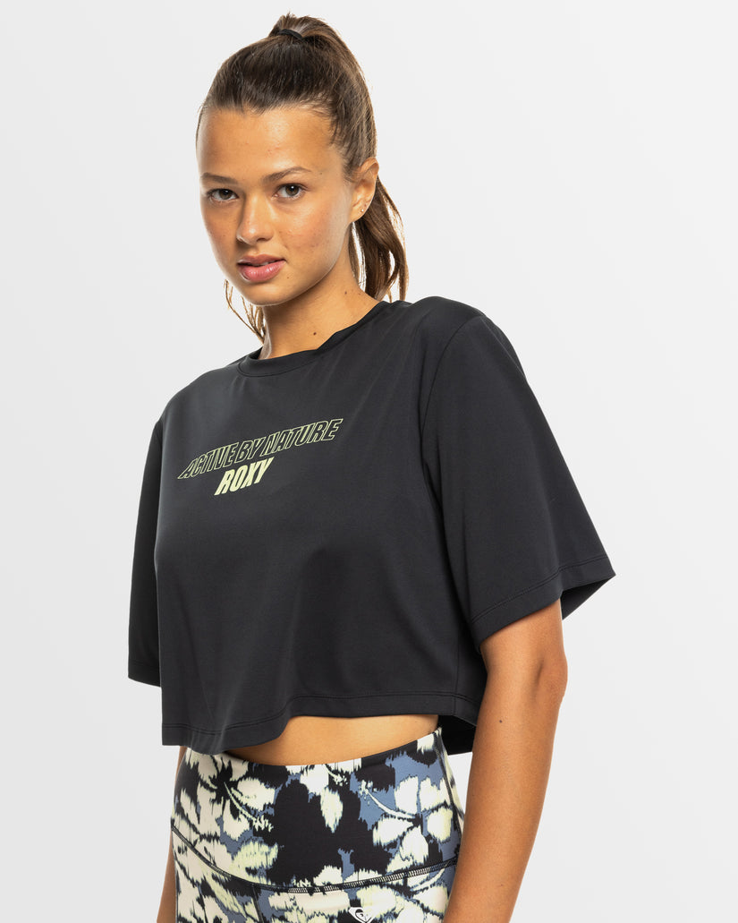 Womens Beach Bound Short Sleeve Cropped T-Shirt