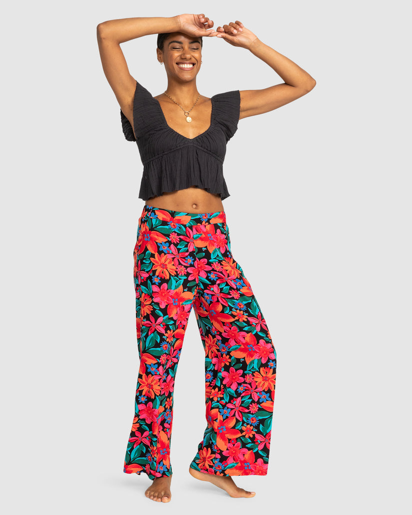 Womens Midnight Avenue Wide Leg Printed Trousers