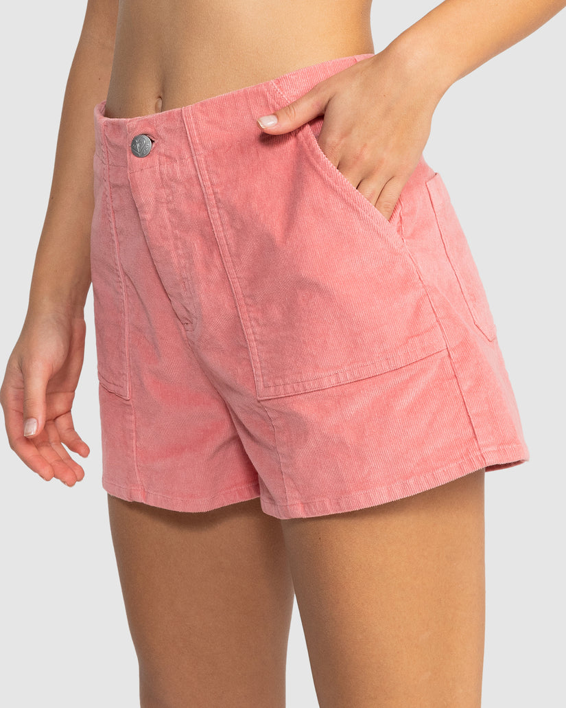 Womens Sessions High Waist Corduroy Shorts