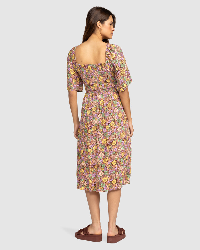 Womens Tropical Sunshine Midi Dress