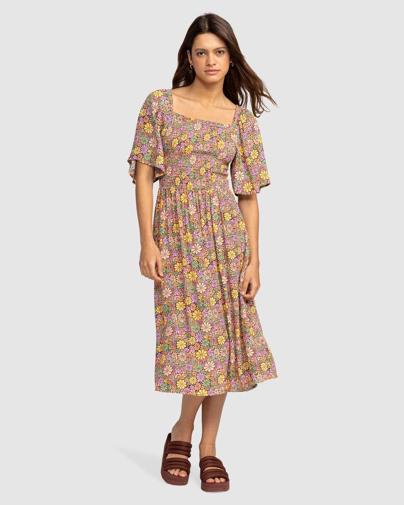 Womens Tropical Sunshine Midi Dress