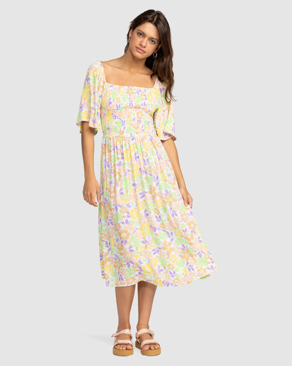 Womens Tropical Sunshine Midi Dress