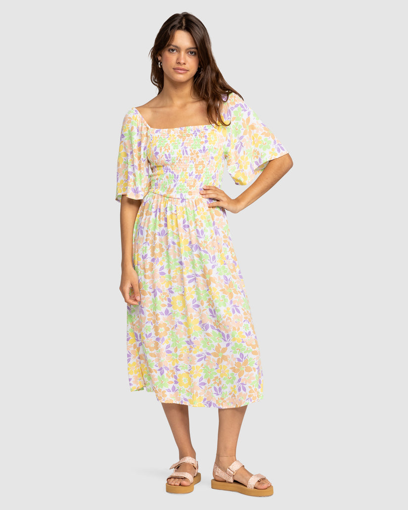 Womens Tropical Sunshine Midi Dress