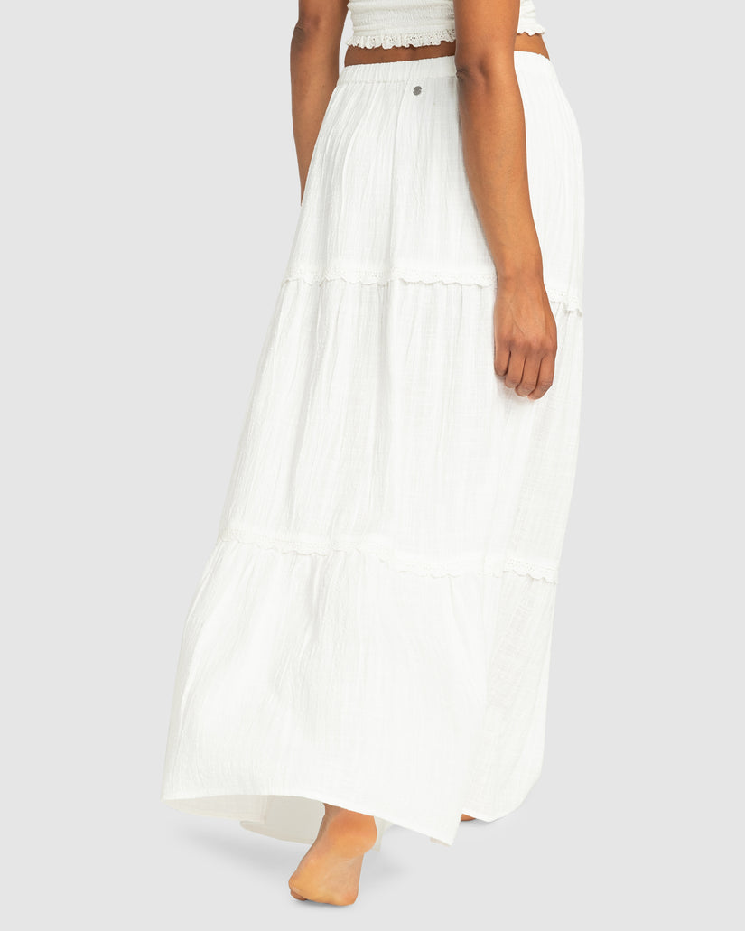 Womens Beachside Tiered Maxi Skirt