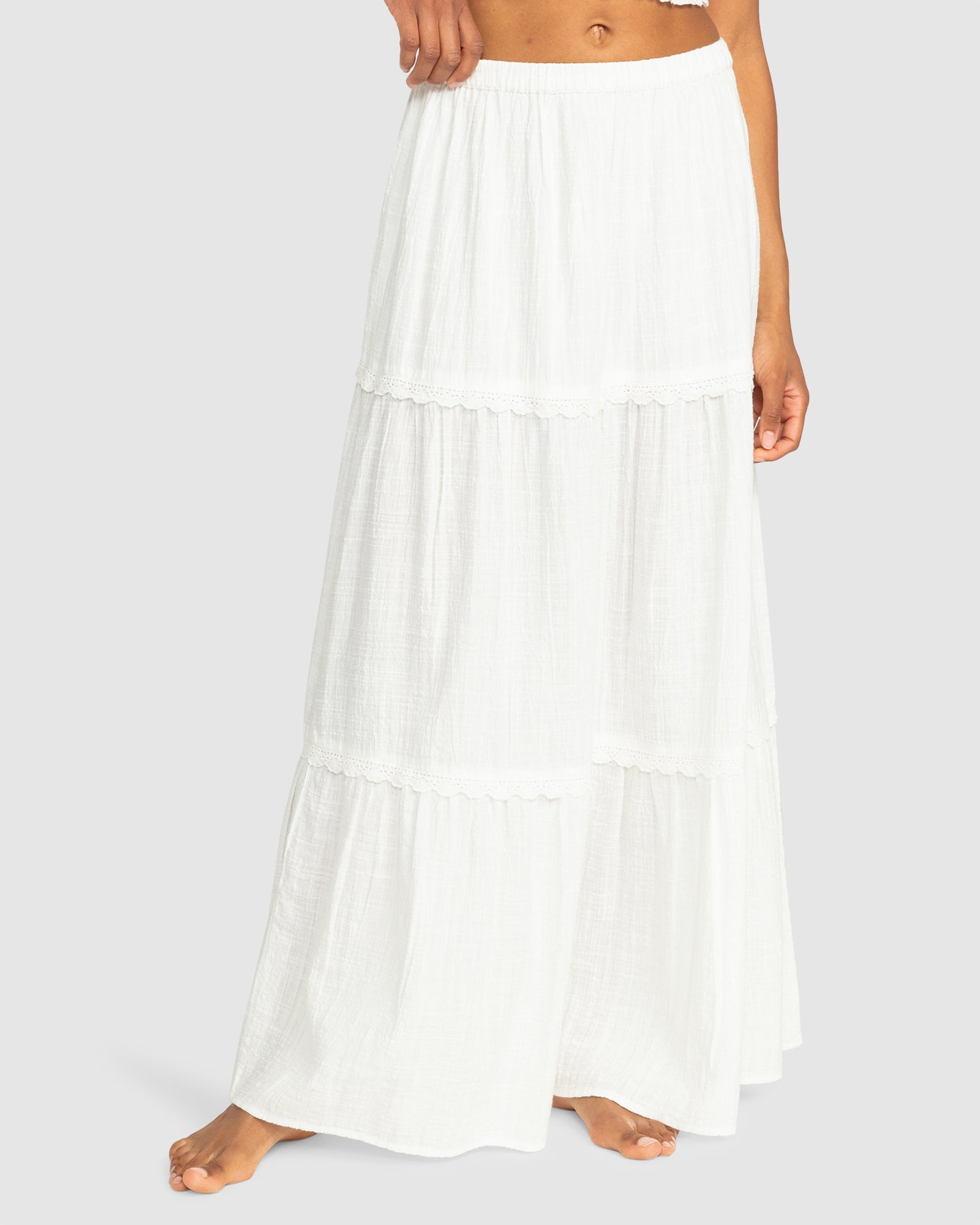 ROXY Womens Beachside Tiered Maxi Skirt