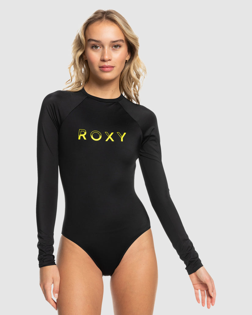 Womens Roxy Active Long Sleeve One Piece Swimsuit