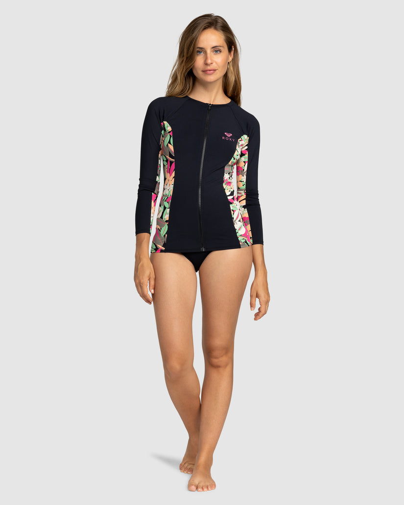 Womens Roxy Long Sleeve Zipped Rash Vest