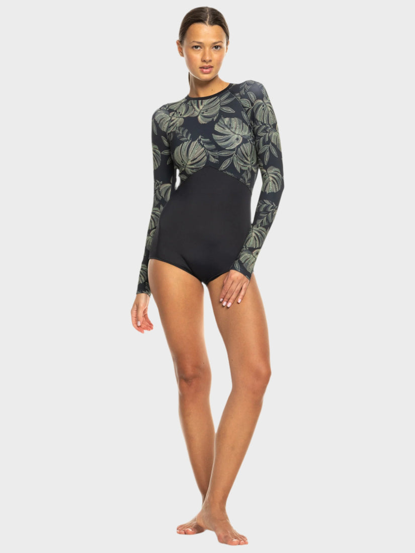 Womens Roxy Pro Wave Long Sleeve One Piece Swimsuit