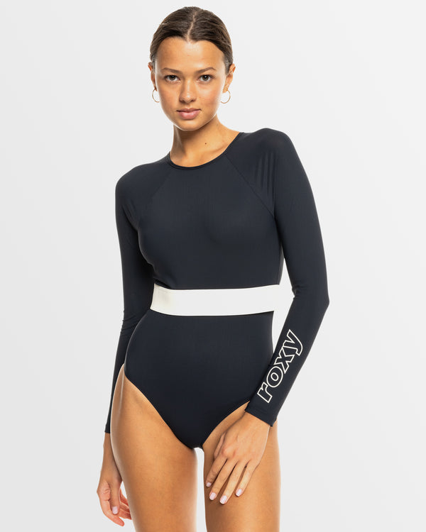 Womens Roxy Active Long Sleeve One Piece Swimsuit