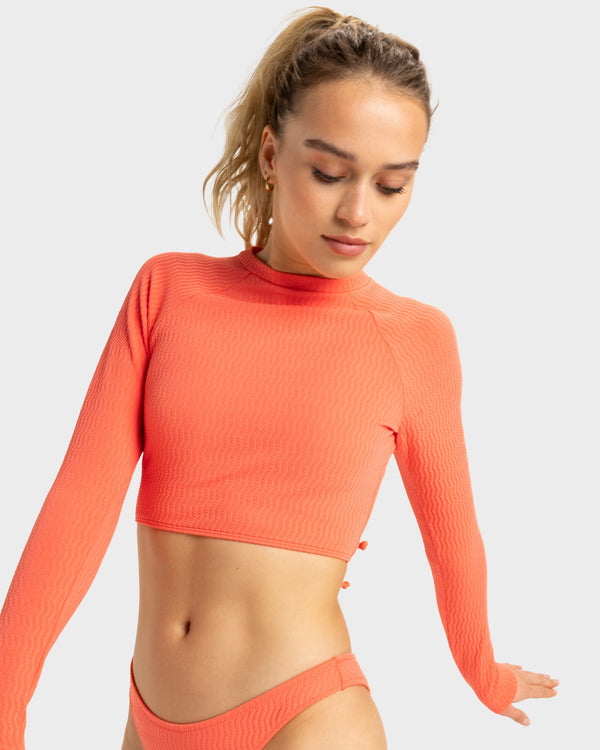 Womens Lagos Crop Top Lycra Rash Vest