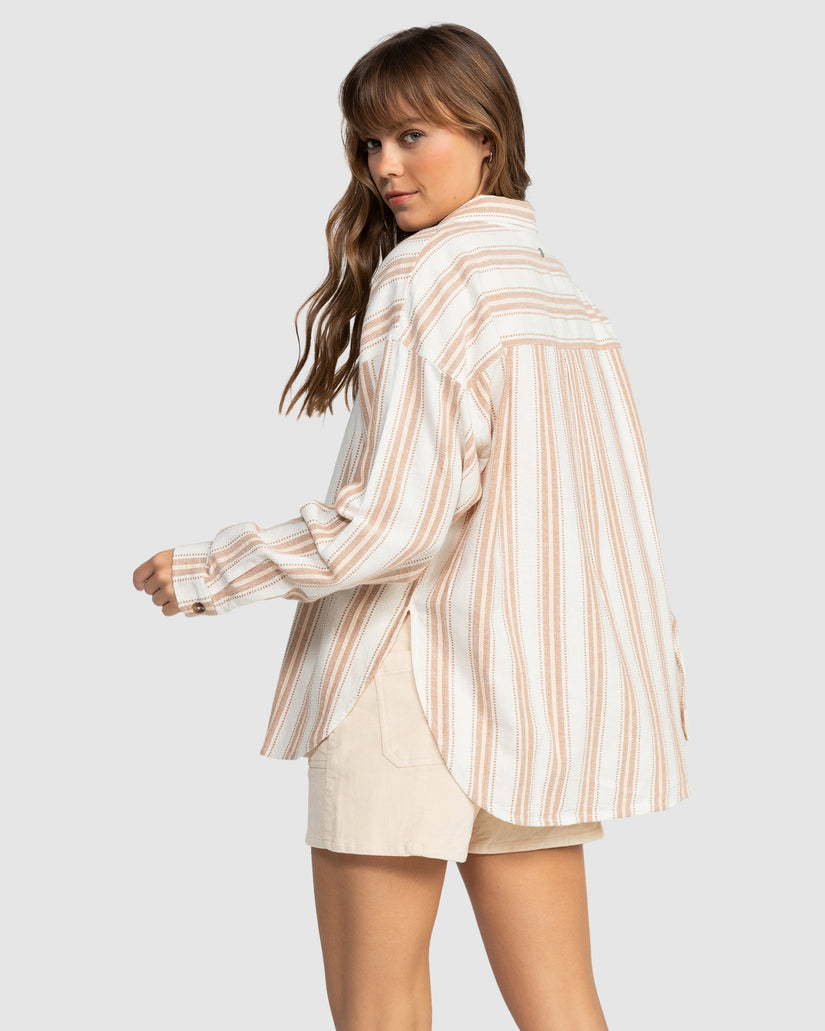 Womens Morning Time Oversized Long Sleeve Shirt