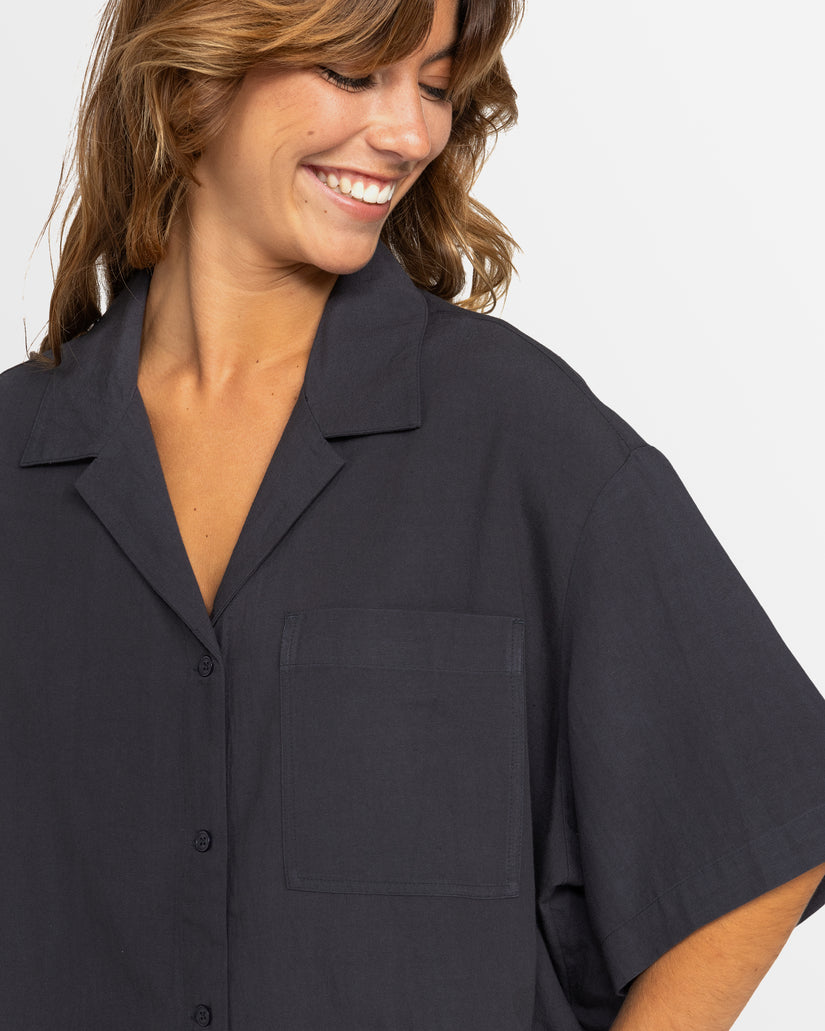 Womens Bisous Oversized Short Sleeve Shirt