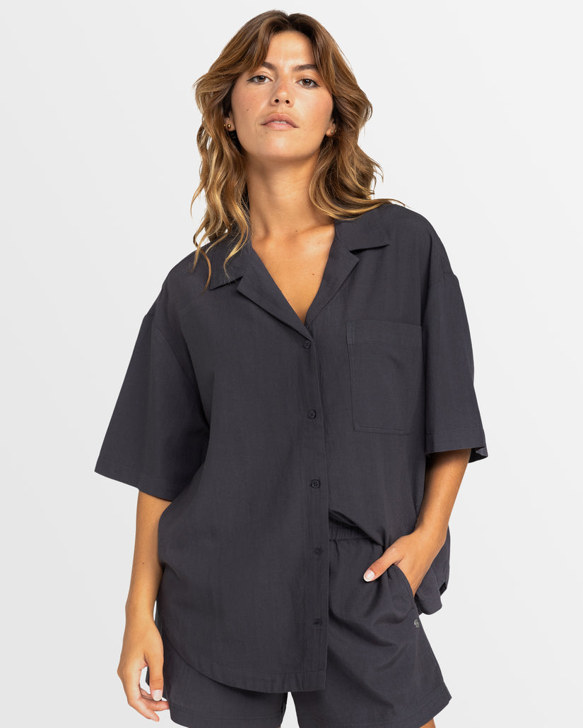 Womens Bisous Oversized Short Sleeve Shirt