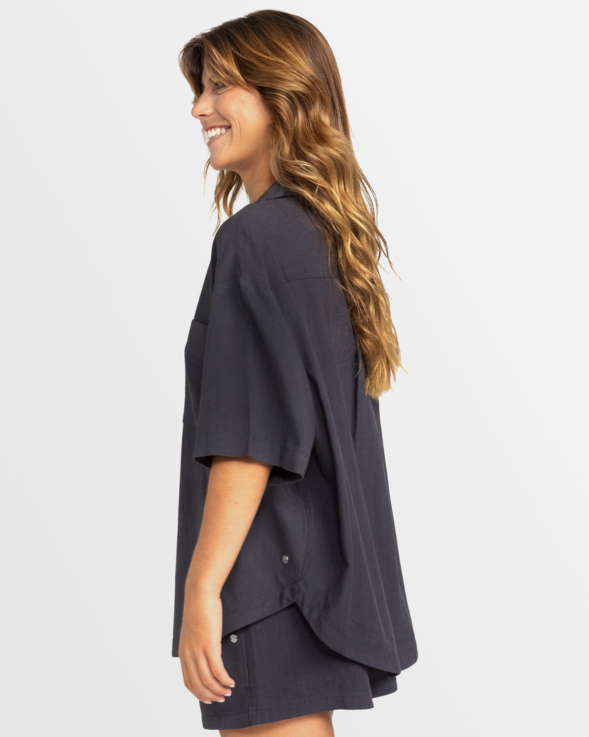 Womens Bisous Oversized Short Sleeve Shirt