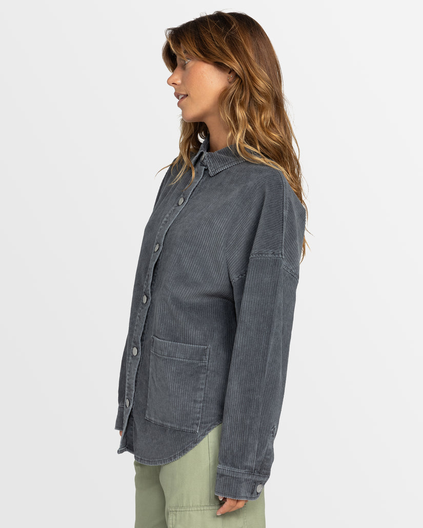 Womens Kick Back Corduroy Shacket