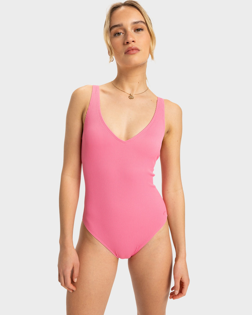 Womens Rib Roxy Love One Piece Swimsuit New