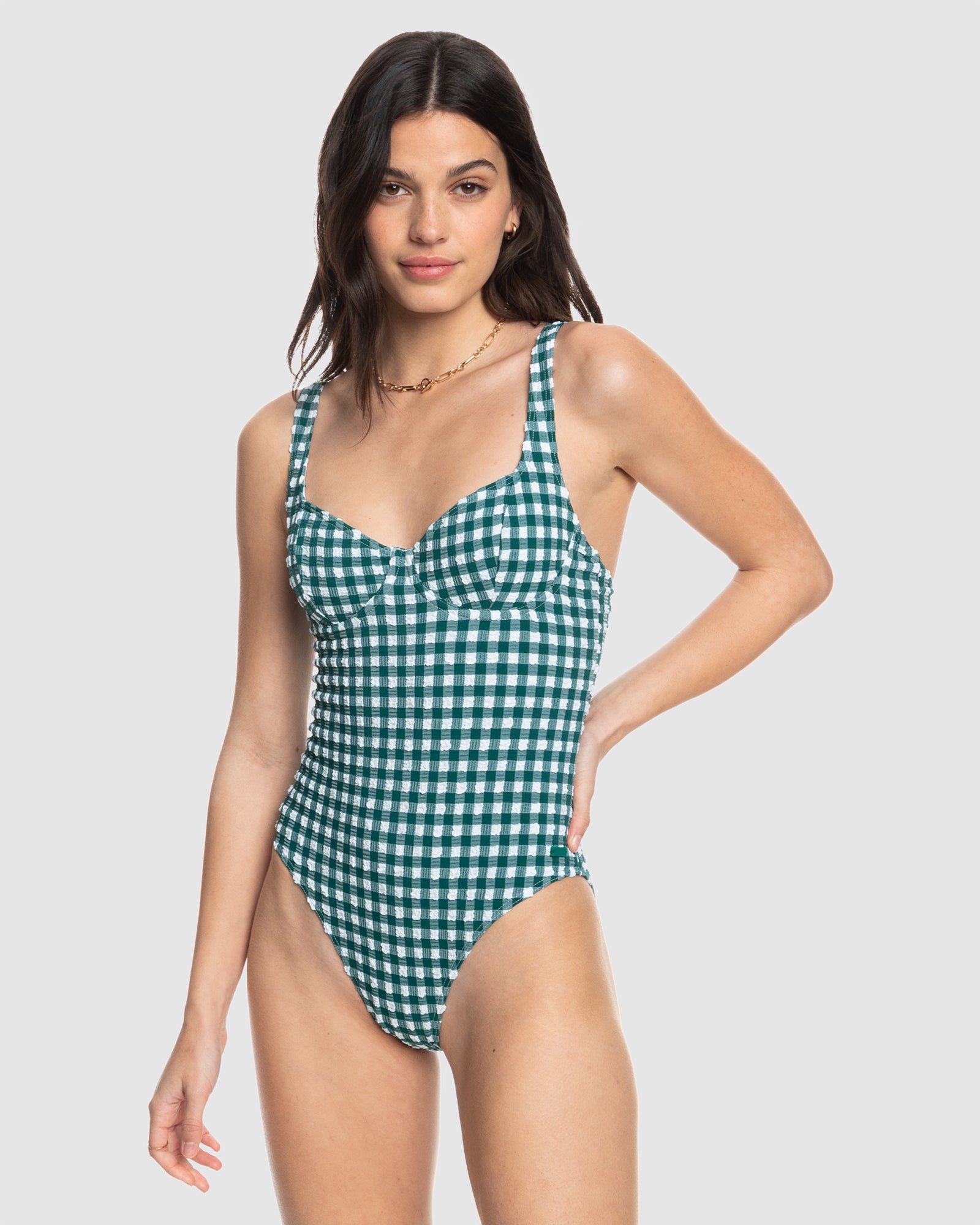 ROXY Womens The Plaid Pulse One Piece Swim