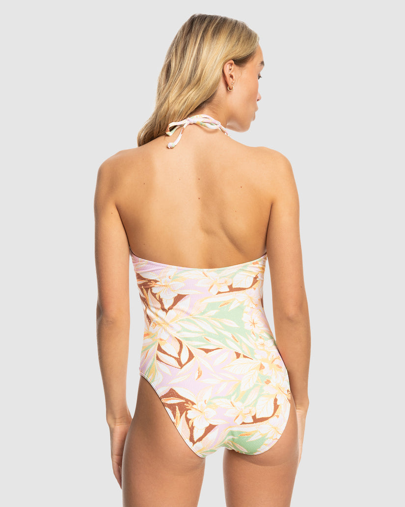 Womens Meadow Flowers Fashion One Piece Swimsuit