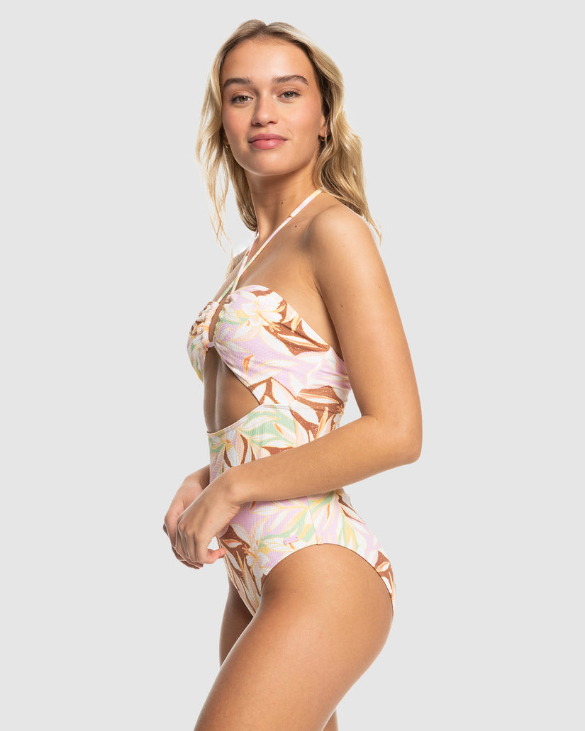 Womens Meadow Flowers Fashion One Piece Swimsuit