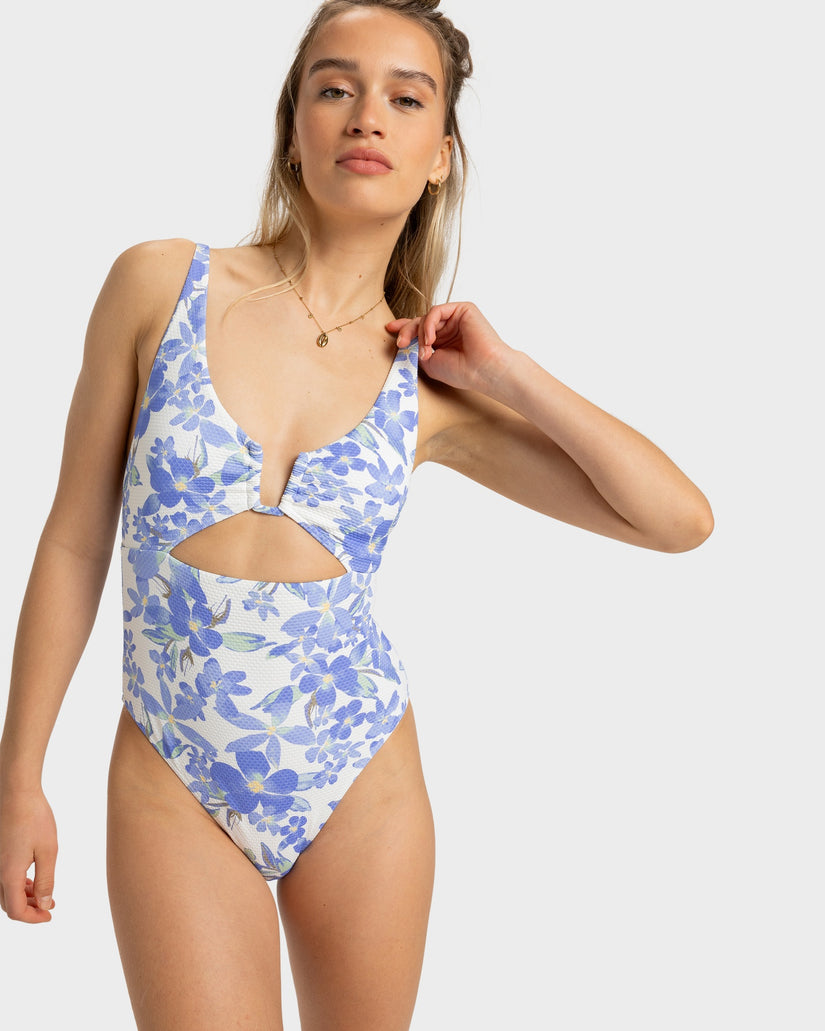 Womens Artsy Floral One Piece Swimsuit