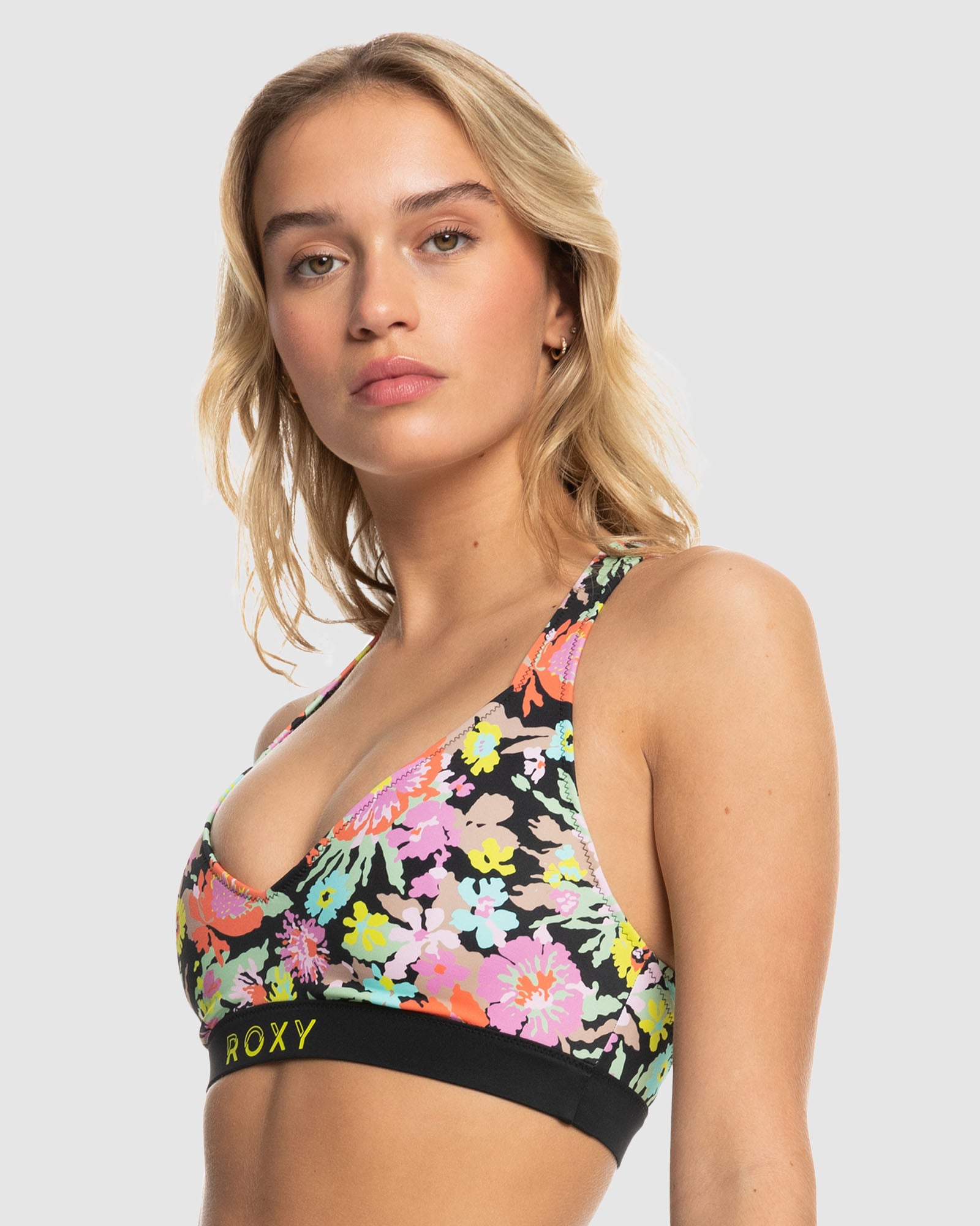 ROXY Womens Active Aop Bralette Bikini Top