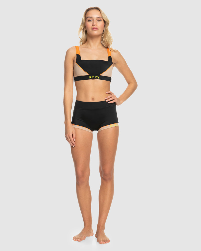 Womens Roxy Active Colorblock Top Bikini Top