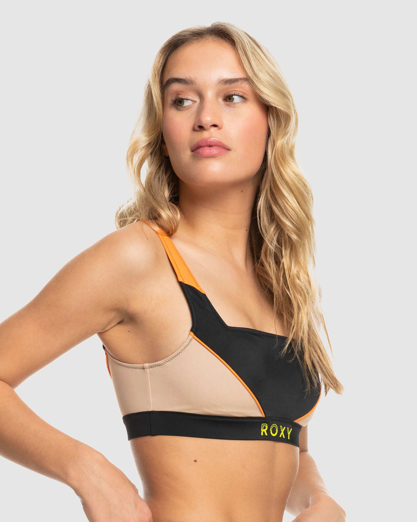 ROXY Womens Roxy Active Colorblock Top Bikini Top