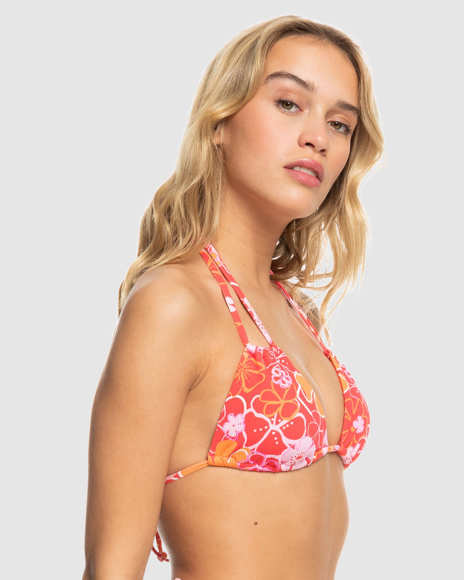 ROXY Womens Meadow Flowers Tiki Tri Bikini Top