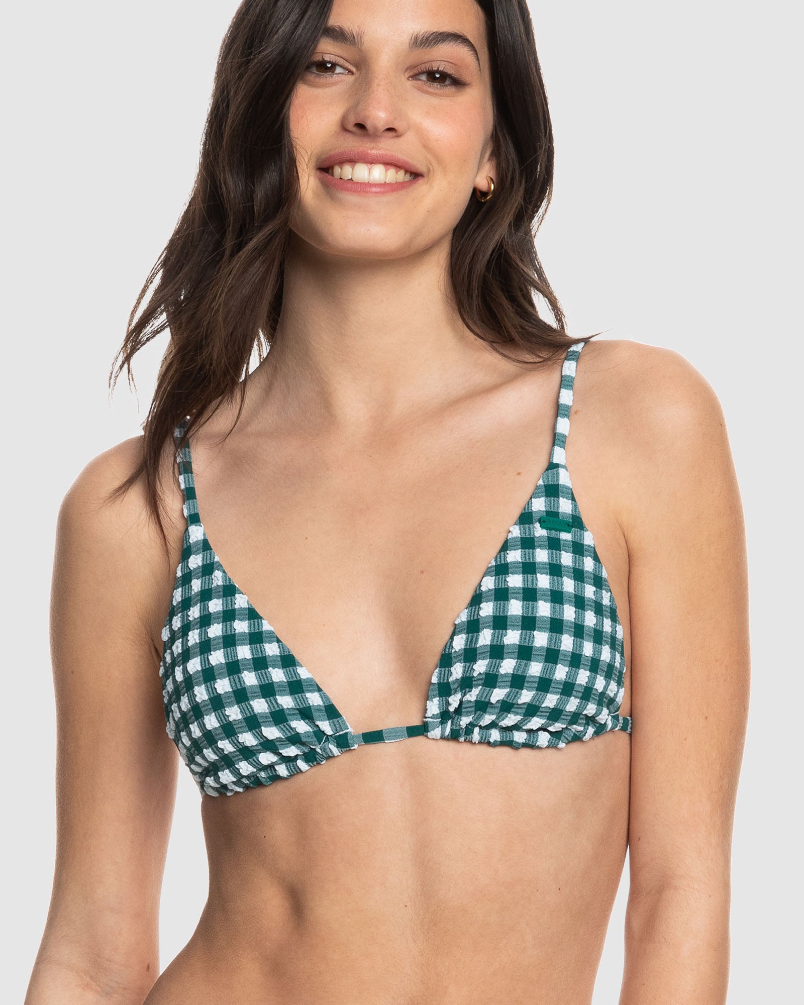 ROXY Womens The Plaid Pulse Tiki Tri Bikini Top