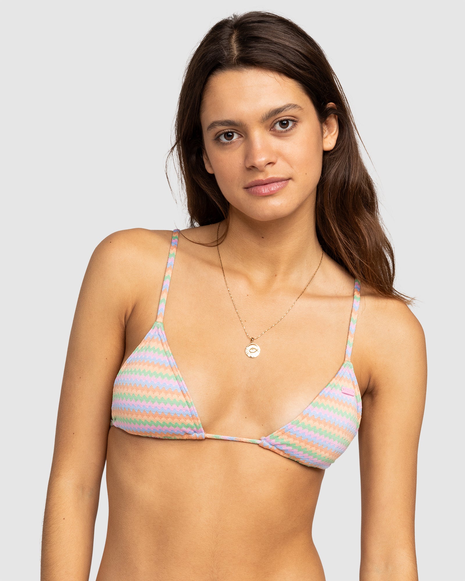 ROXY Womens Wavy Stripe Tiki Tri Bikini Top