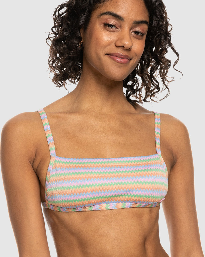 Womens Wavy Stripe Bralette Bikini Top