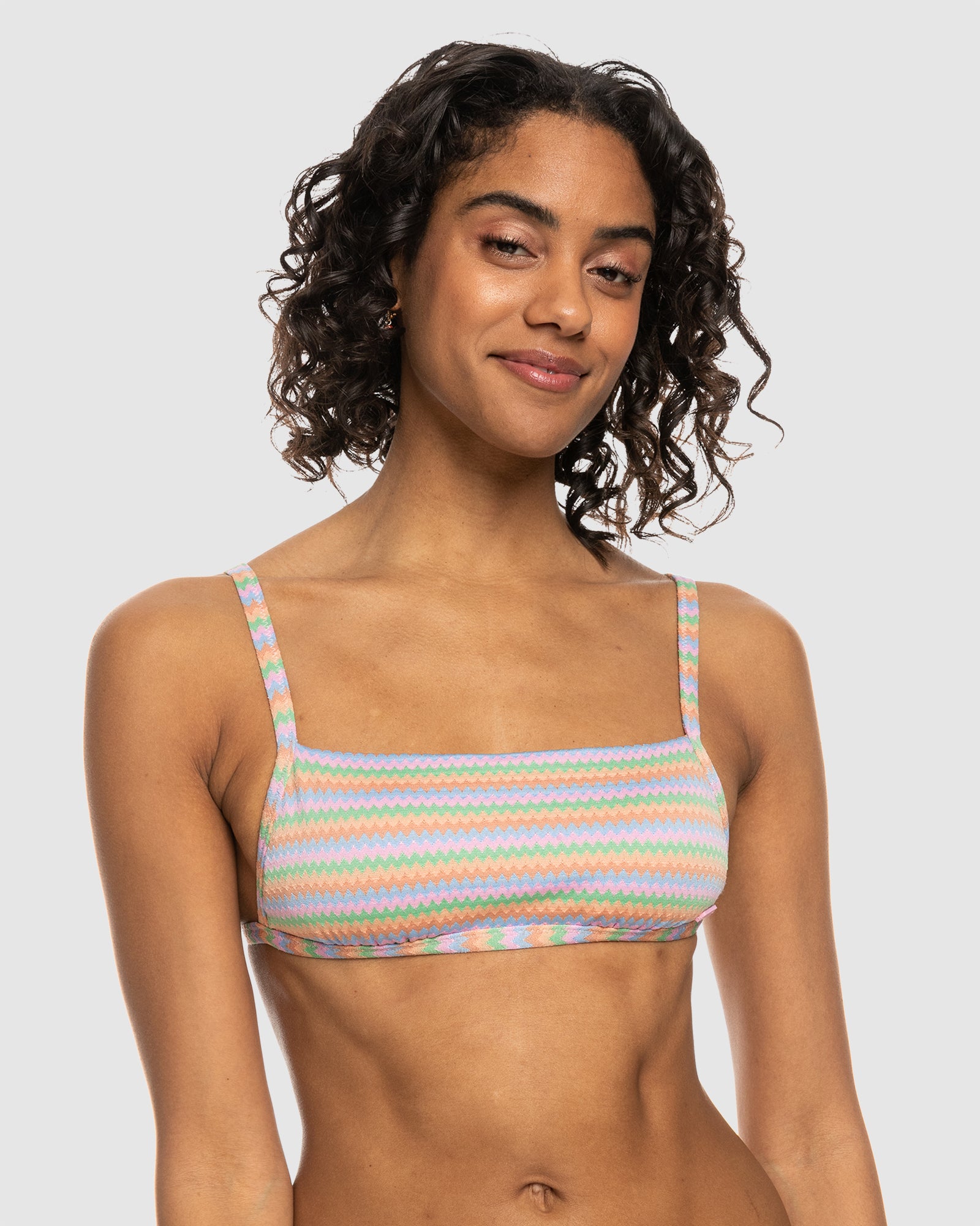 ROXY Womens Wavy Stripe Bralette Bikini Top