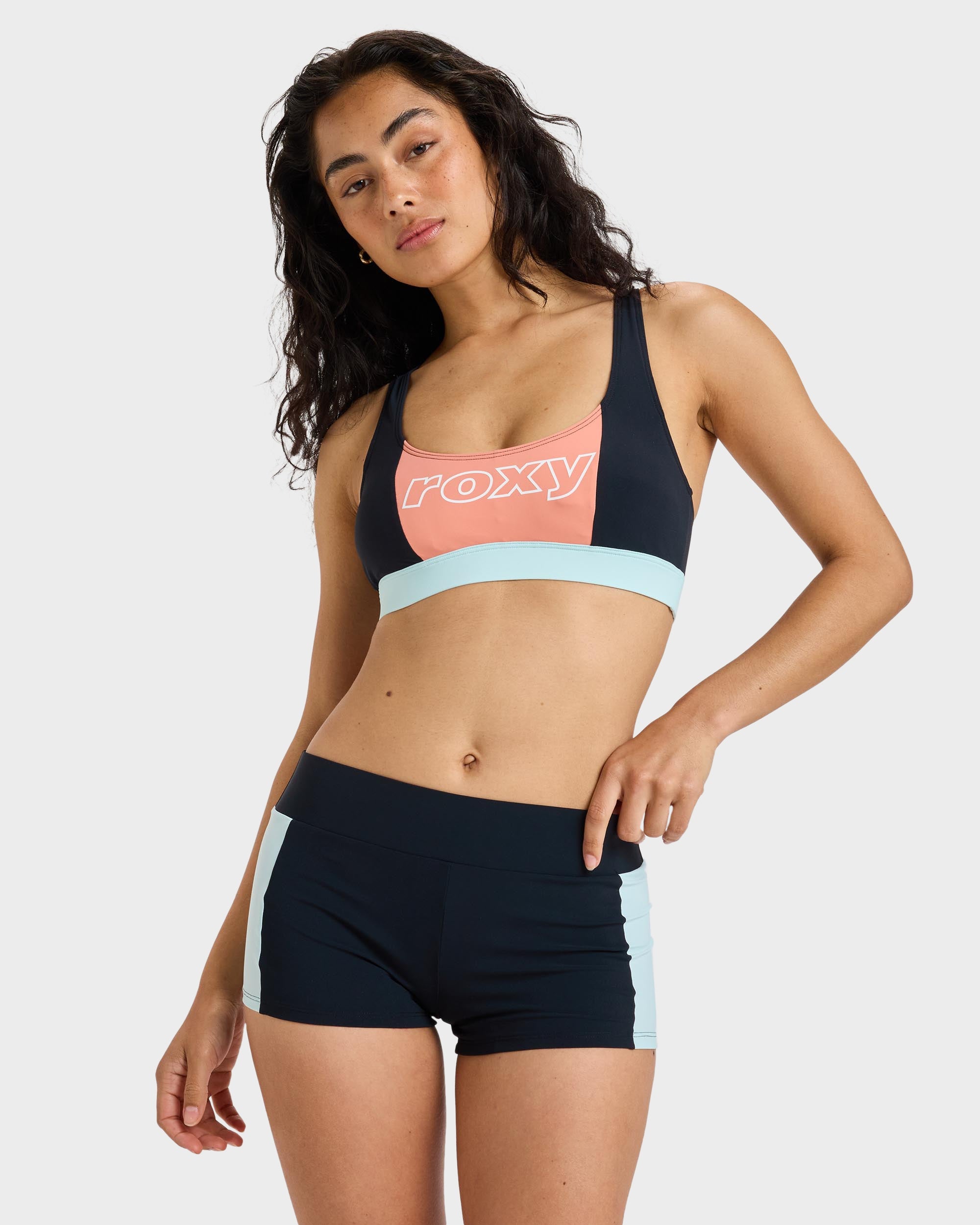 ROXY Womens Roxy Active Colorblock Shorty Bikini Bottom