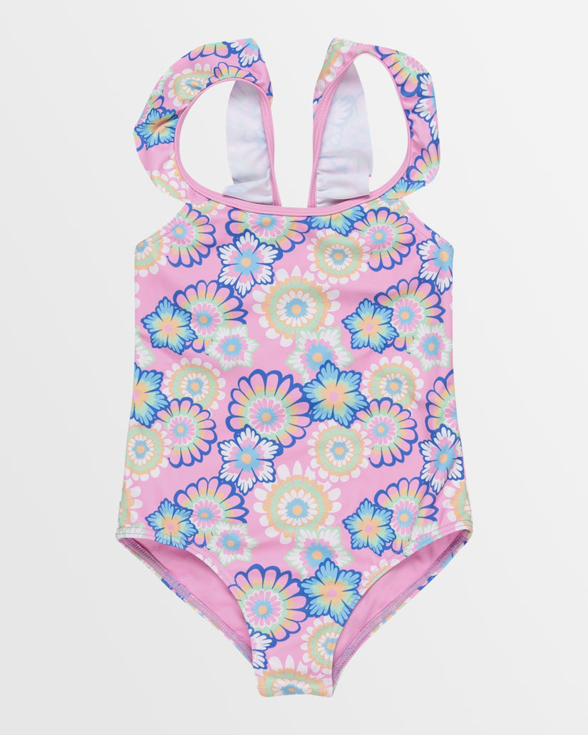 Girls 2-7 Flower Party One Piece Swimsuit