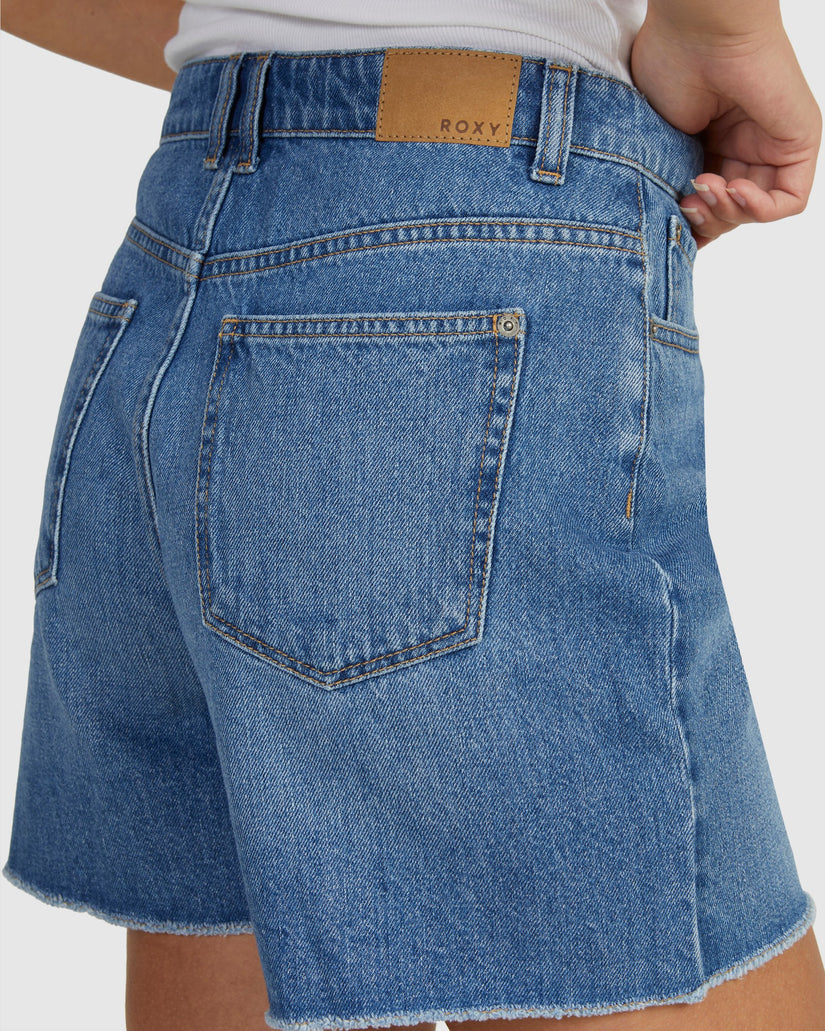 Womens Wren Mid Indigo Denim Shorts