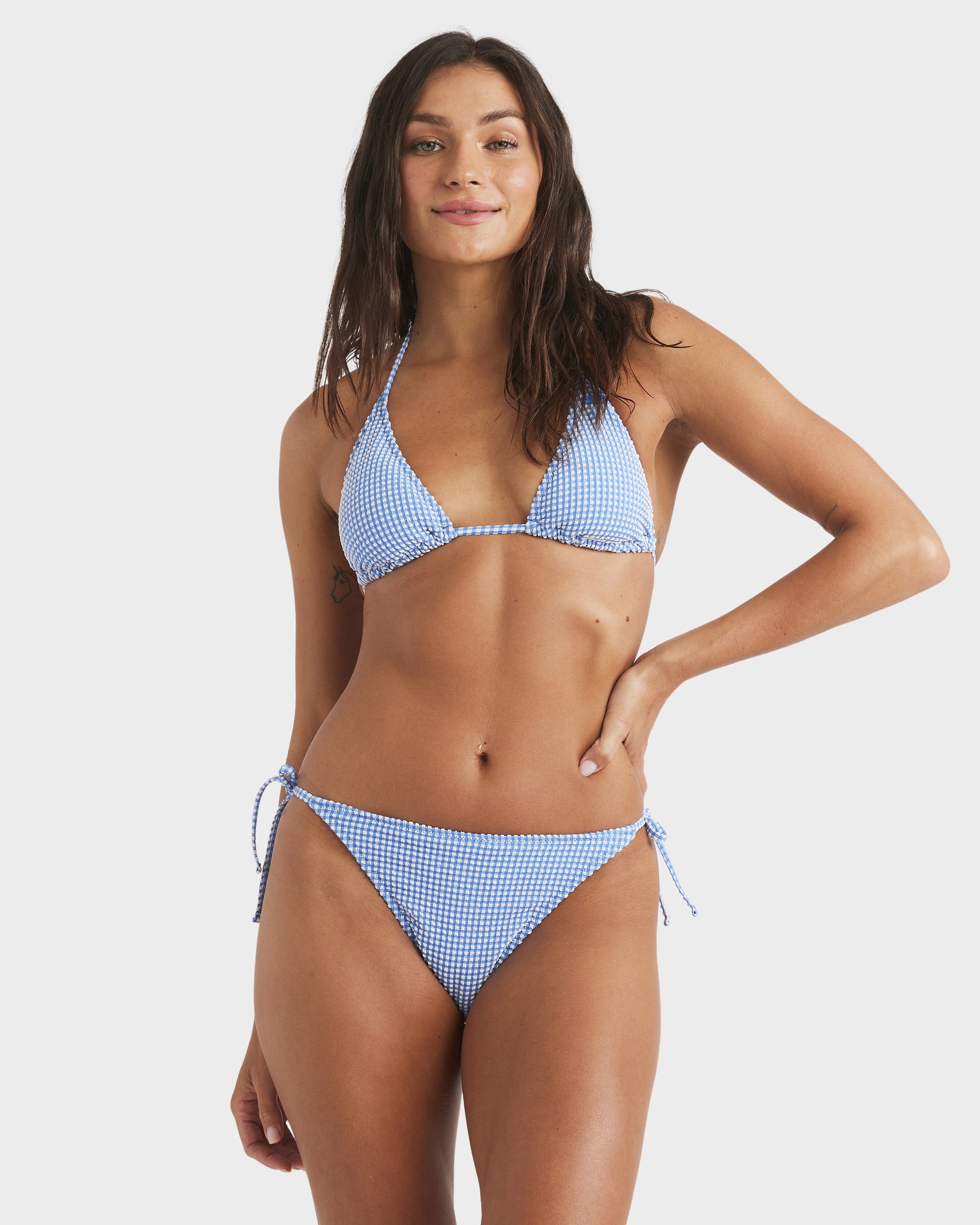 ROXY Womens Gingham Cheeky Tie Side Bikini Bottom