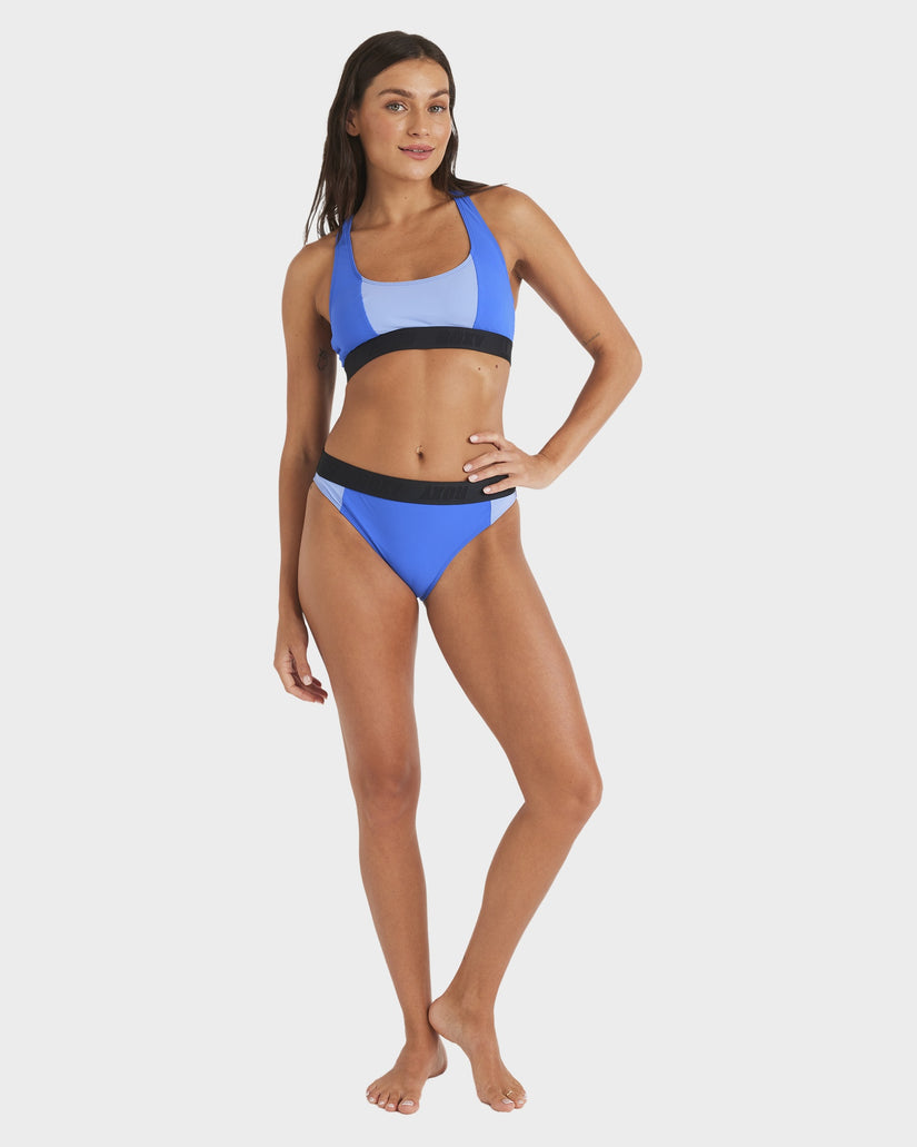 Womens Block Active Cross Back Moderate Bikini Bottom